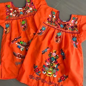Little girls mexican dresses🧡🧡🧡